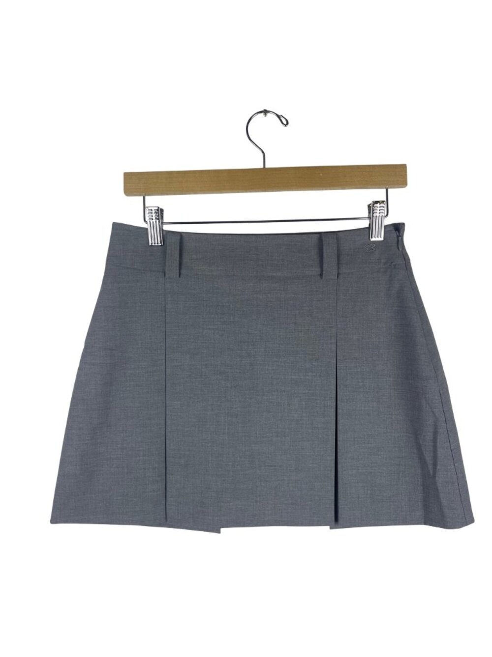 Aritzia Sunday Best Gray Pleated A-Line Mini Skirt Women's Medium School Girl